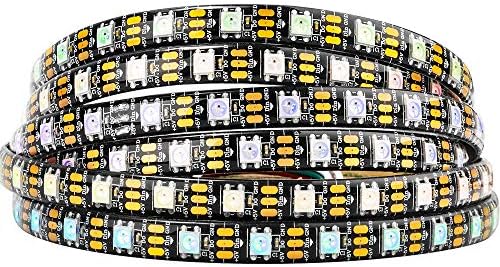 BTF-LIGHTING WS2812B IC RGB LED Strip,UL Listed,Pure Gold Wires,DC5V 16.4FT 300LED 5050SMD,Individually Addressable,Flexible for DIY Chasing Full Color Project,3M Tape,IP65(No Adapter or Controller) by BTF-LIGHTING