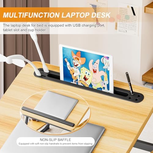 Laptop Desk for Bed, Adjustable Laptop Stand with 5 Different Angles - Image 4