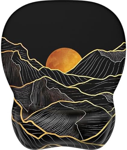 MROCO Ergonomic Mouse Pad with Gel Wrist Rest, 9.4 x 8.1 in, Golden Rise by MROCO