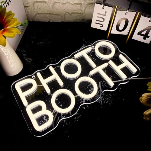 Allball Photo Booth Neon Signs for Wall Decor, Dimmable LED Photo Studio Neon Light Open Sign, for Photography Bedroom Wedding Engagement Birthday Party Reception Gifts(11.8 * 5.9 In) - Image 2