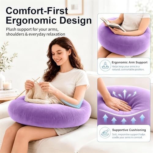 vamorry Gaming Pillow Arm Support Pillow for Bed & Sofa: Ergonomic U-Shaped Lap Pillow with Elbow Rest for Adults & Kids - Reduces Arm Pain & Fatigue During Gaming, Reading, Working & Crocheting - Image 5