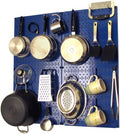 Wall Control Kitchen Pegboard Organizer Pots and Pans Storage Rack Organization Kit with Blue Pegboard and Blue Accessories by Wall+Control