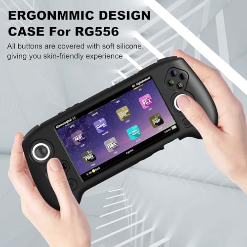 Silicone Protective Case for RG556, Only Compatible with Anbernic RG 556 Handheld Game Console Anti-Scratch Washable Soft Skin Case (Black) - Image 2