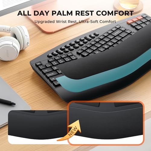 MEETION Ergonomic Split Keyboard and Mouse Combo, Bluetooth Wireless - Image 2