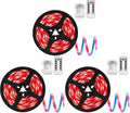 echosari LED Strip Lights Battery Powered, 90 LED Red 2835 SMD Strip Lights 9.8 Ft Cuttable Self-Adhesive Strip Lights with Remote Timer for Outdoor Indoor Party Bedroom Decoration (Pack of 3) by echosari