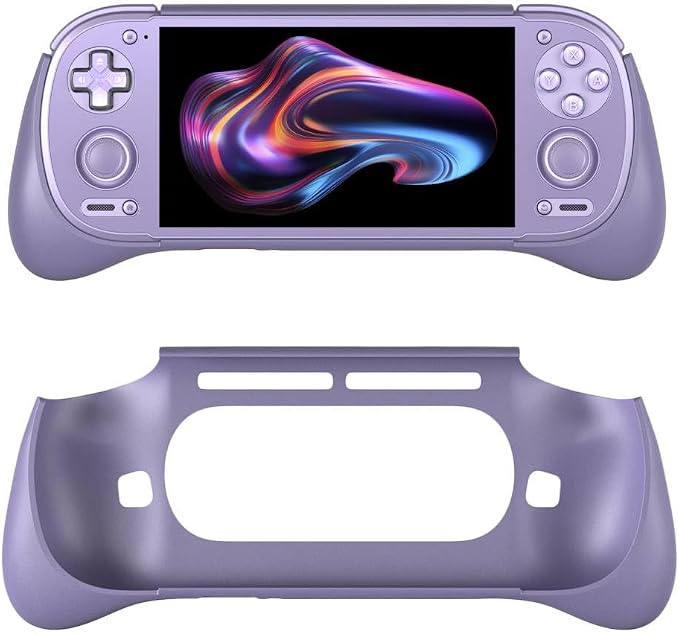 Hand Grip Cover Case for Retroid Pocket 6, Ergonomic Handle Grip Case Protective Cover TPU Shell Protector Stand Holder for RP6 Gaming Console Accessories (Purple) by Unknown