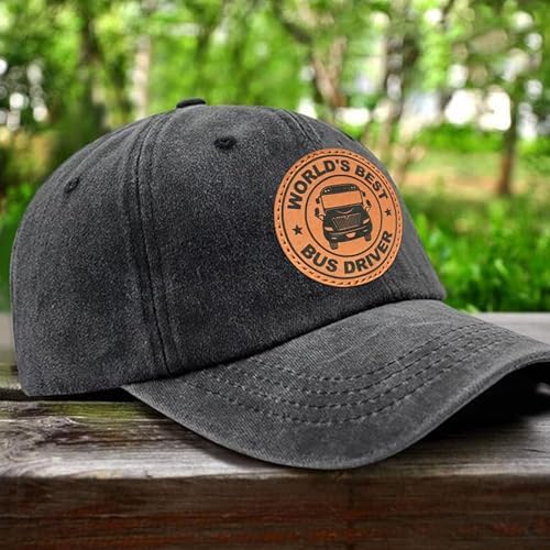 Hat for Men Women, Baseball Cap Gifts for Men Women, Adjustable Cotton Leather Patch Trucker Baseball Cap - Image 2