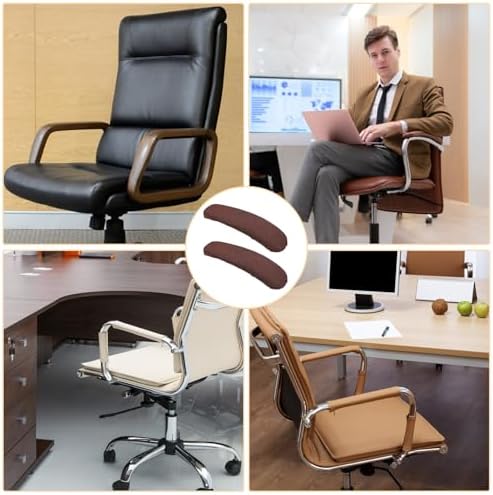 Vin Beauty Office Chair Armrest Covers, 2Pcs Office Removable Arm Rest Covering, Elastic Chair Armrest Covers, Office Seat Hand Rest Protector, Arm Covers Protectors for Office Chair(Coffee) - Image 4