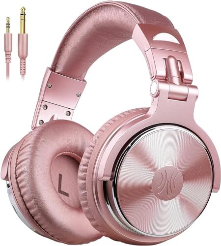 OneOdio Wired DJ Hi-Res Over-Ear Headphones for PC, Keyboard Guitar - Pink by OneOdio