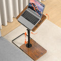 TV Tray Table for Couch, Height Adjustable/360° Swivel/180° Flip-Over Panel Design C-Shaped End Table, Sofa Arm End Side Table with Phone & Tablet Slot for Eating, Laptop,Couch Bed (Vintage Brown) by Dataroad+Selead