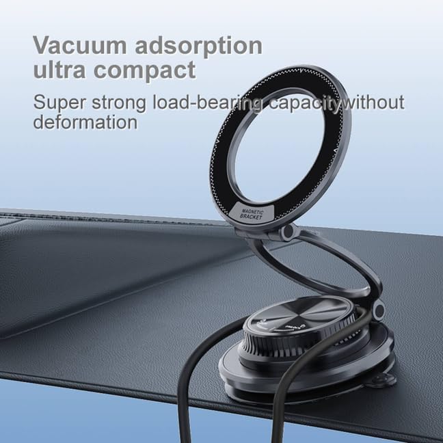 Magnetic Phone Holder for Car Dashboard, Mini Portable Cell Phone Mount with Strong Suction Cup for Flat Surfaces Like Desk, Multi-Color Hands-Free Cradle for iPhone Android Samsung (Beige) - Image 4