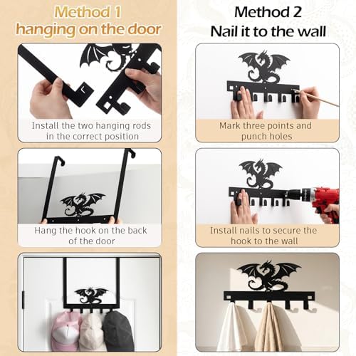 Reallnaive Dragon Over The Door Hooks Fantasy Medieval Room Decor - Image 2