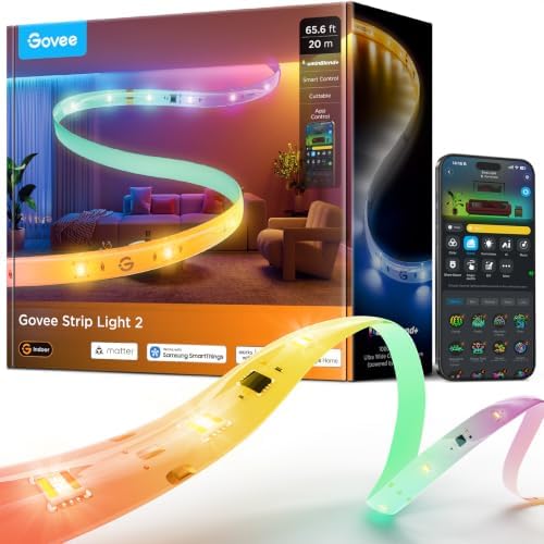 Govee LED Strip Light 2, 65.6ft, RGBWWIC, 1000K to 10000K White Light, WiFi by Unknown