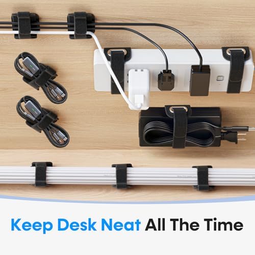 Cable Management Under Desk, Large Bundle Cord+Power Strip Organizer-8 Pair - Image 7