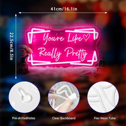 You're Like Really Pretty Neon Sign for Wall Decor, LED Signs Light - Image 3