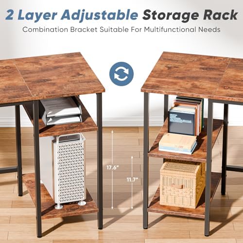 DUMOS 62 Inch L Shaped Computer Desk with Charging Station - Image 6