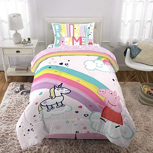 Franco Kids Bedding Super Soft Comforter and Sheet Set, 4 Piece Twin Size, Peppa Pig - Image 5