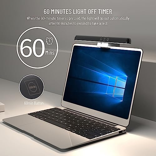 Acogedor Laptop Monitor Light Bar, LED Laptop Light Bar for Keyboard, with Stepless Dimming, No Screen Glare, Space Saving, Laptop Light Clip On - Image 5