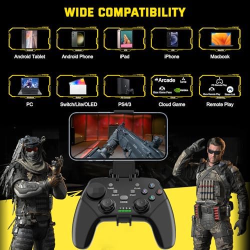 Joso Wireless Mobile Gaming Controller for iPhone, Android, iPad, Tablet, PC, Phone Controller with Phone Clip Supports Cloud Game, COD Mobile, Genshin Immpact, Remote Player Gamepad - Image 2