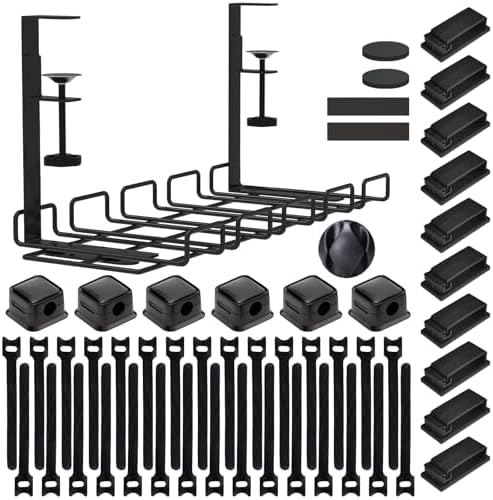 Under Desk Cable Management Tray with 52Pcs Different Essential Accessories by ENGYNC