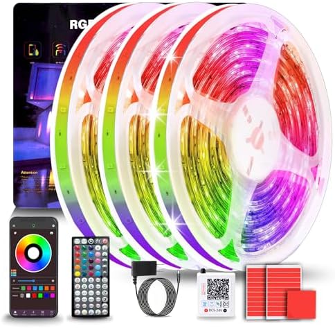 NBBUFF 297FT RGB Led Lights for Bedroom with Remote & App Control, 3 * 99FT by Unknown