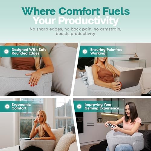 Memory Foam Reading Pillow with Arm Rests & Pocket | Lap Desk for Laptop, Reading and Relaxing on Bed, Couch, or Floor, Armrest and Gaming Pillow – Ideal for Ultimate Comfort and Support - Image 6