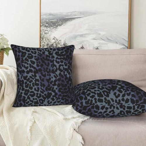 Cheetah Print Pillowcase Set of 2 Black Leopard Animal Texture Throw Pillow Covers Shells for Couch Office Bedroom Home Decoration, 18"X18" - Image 7