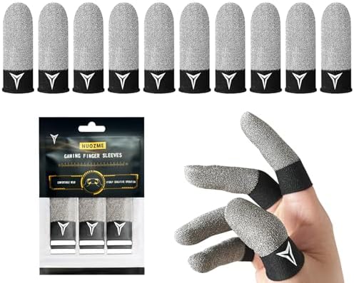 Pure Silver Fiber Professional Finger Sleeves Gloves for Mobile Gaming by NUOZME