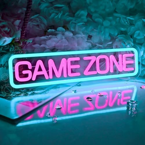 SYLHOME Game Zone Led Neon Light Sign Gamer Gaming Room Man Cave Wall Decor - Image 2