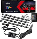Nilight 4PCS Car Interior Lights RGB Remote Control | 48LED 5V DC Multicolor Music Car Neon Accent Light Strips Under Dash Lighting Kit with Sound Active Function by Nilight