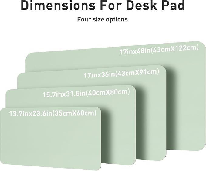 Aothia Large PU Leather Desk Pad Protector - Non-Slip Mouse Pad & Writing Mat for Office/Home, Waterproof, Easy to Clean (48" x 17",Aqua) - Image 6