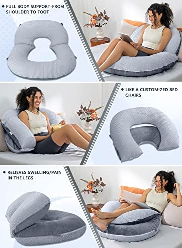 INSEN Reading Pillow, Back Pillow for Sitting in Bed and Couch, Gaming Pillow for Adults, Sit Up Support for Bed - Image 2