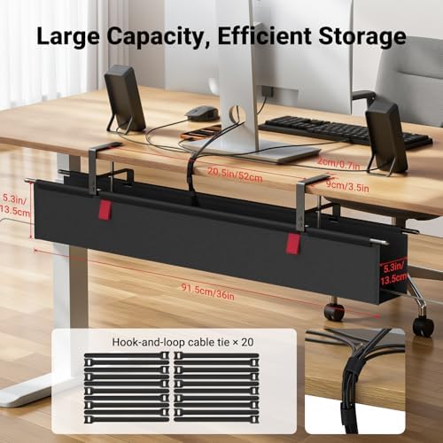 Housolution Under Desk Cable Management Tray, 36'' Cord Management - Image 6