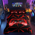 Feelyou Boys Gamer Comforter Set,3D Gaming Bedding Set Full Size for Kids Boys Bedroom Room Decor,Red and Black Video Game Comforter,Geometric Gaming Bed Set All Season for Game Lovers by Feelyou