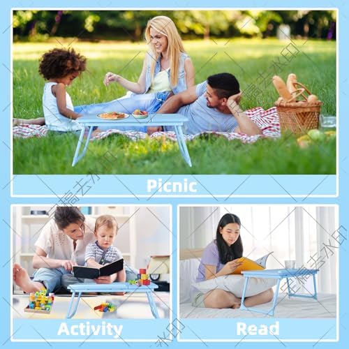 CloudTrip Laptop Desk for Bed or Couch, Lap Desk, Home office Desks, Breakfast Tray Desk, Desk with Cup Holder, Watching Movies in Bed, laptop stand for bed, Lap Desk, Fordable Legs Desk (blue) (Blue) - Image 5