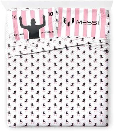 Jay Franco Messi Queen Comforter Set 7 Piece Soft Kids Sports Bedding, Pink - Image 6