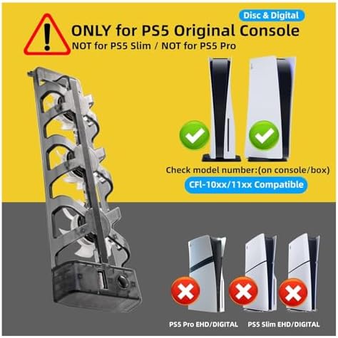 NANANINO Cooling Fan for Original PS5 Console Only, 3-Fan External Cooler with USB Charging Port, Quiet Plug & Play Cooling System, Blue LED Indicator, for PS5 Disc & Digital Edition (Pack of 2) - Image 2