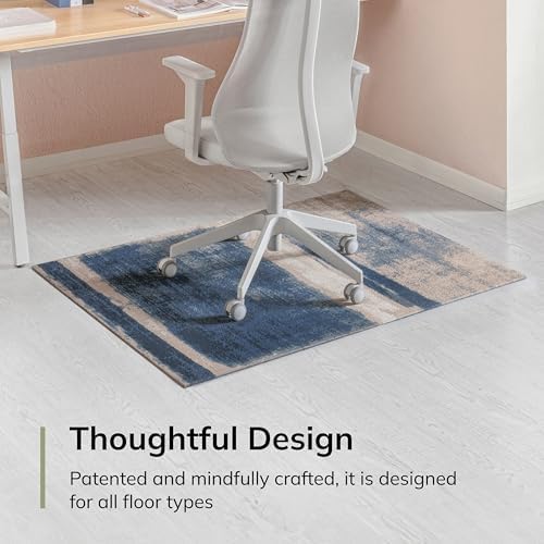 Anji Mountain 48" x 36" Rug'd Office Chair Mat for Carpet & Hardwood Floor | Low Pile, Anti-Slip Felt Backing for Rolling Chairs, Easy Glide Floor Protector Mat for Home Office & Gaming, Marina Morning - Image 3