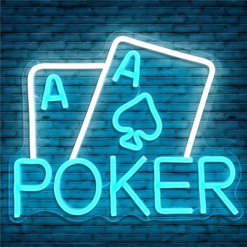 Playing Cards Neon Signs Dimmable Poker Neon Sign for Wall Decor Led Sign Gamer Neon Light Up Sign forMan Cave Bedroom Casino Bar Hotel Play Room Birthday Party Decor Shop Hotel by Cheunyar
