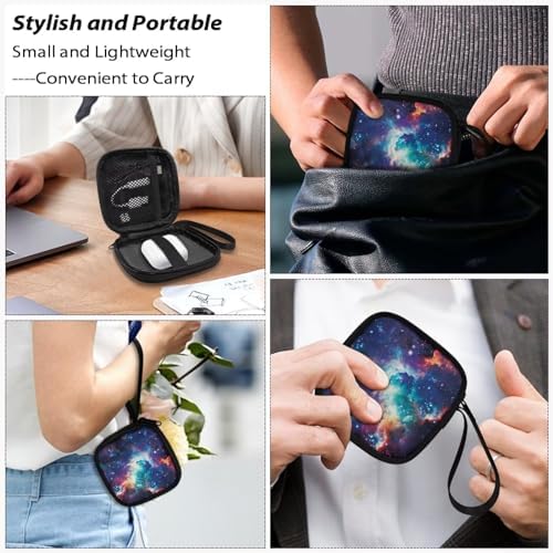 Earbuds Case Starry Sky Portable Earbuds Carrying Case, Portable Earphone Case Phone Accessories Organizer with Handle for Earphone, in-Ear Headphones - Image 7