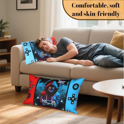 Gamer Gifts for Teen Boys, Gaming Boy Room Decor, Gaming Accessories for Teen Boy, Gamer Pillow Case Flannel Material，20x12 inches -2-Pack ((No Inserts) - Image 6
