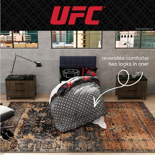 UFC Fight Night Bedding Set, Full Size 7 Piece Set Super Soft Cozy Reversible Comforter and Sheet Set with Sham, (100% Officially Licensed Product) by Franco - Image 6