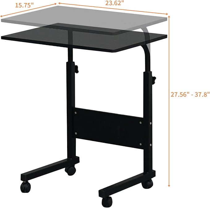 Karl home Small Side Mobile Table, 23.6 inch, Black - Image 3