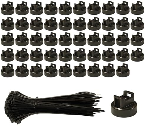 Magnetic Cable Zip Tie Mounts, 50 Pcs Magnets with 200 Pcs Cable Zip Ties, Multipurpose Cable Holder Magnets Magnetic Wire Management Bases with Heavy Duty Zip by Unknown