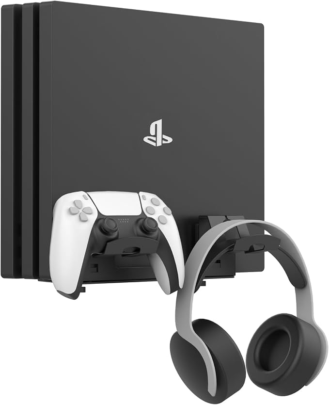 Monzlteck Universal Game Console Wall Mount + 2 Controller Holders, Compatible with PS3, PS4 Pro/Slim, PS5 Slim/Pro, Xbox 360/One S/One X - Image 6