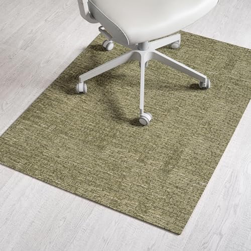 Anji Mountain 54" x 40" Rug'd Office Chair Mat for Carpet & Hardwood Floor | Low Pile, Anti-Slip Felt Backing for Rolling Chairs, Easy Glide Floor Protector Mat for Home Office, Burlington Green by AnjiMountain