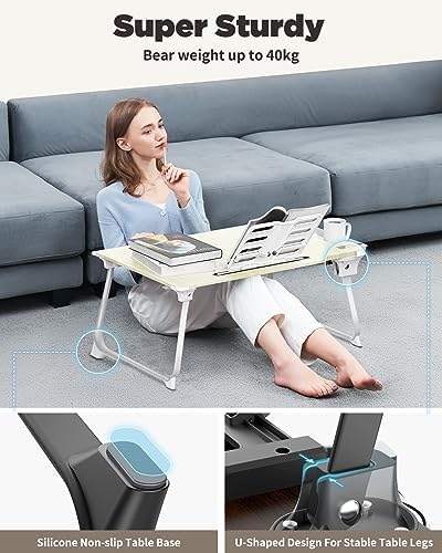 SAIJI Laptop Desk for Bed, XX-Large Foldable Bed Tray Table, 25.6" x 19.3" - Image 4