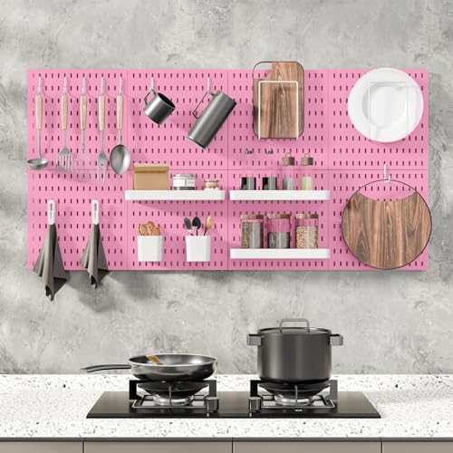 MULSAME Pegboard Combination Kit, 25.2" x 25.2" Wall Mounted Storage Set with 4 Pegboards & 20 Accessories Hanging, Peg Boards Organizer - Image 3