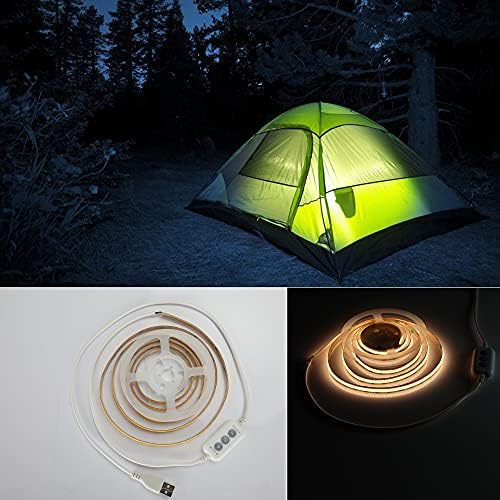 4.9ft LED Strip Lights Dimmable, 5V Warm White Plug in USB COB String - Image 5