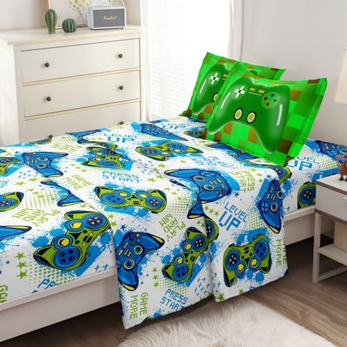 Twin Size Gaming Bedding Set for Teens Boys 5 Pieces Bed in A Bag - Image 5